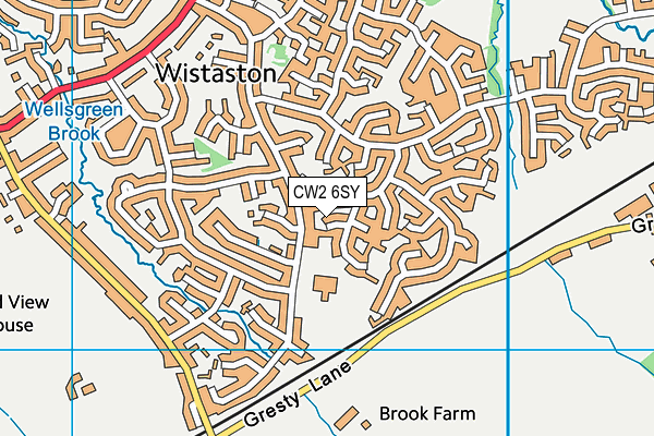 CW2 6SY map - OS VectorMap District (Ordnance Survey)