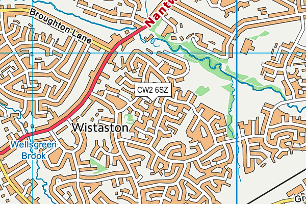 CW2 6SZ map - OS VectorMap District (Ordnance Survey)