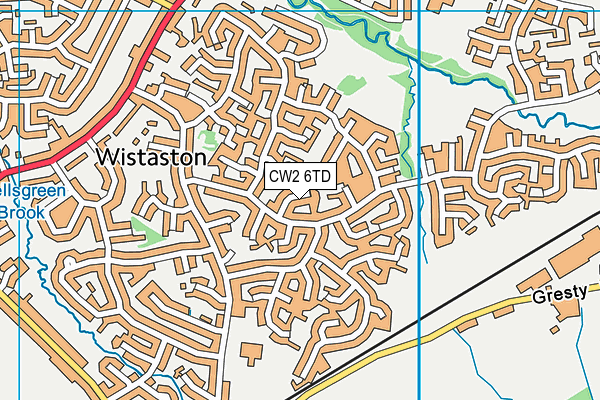 CW2 6TD map - OS VectorMap District (Ordnance Survey)