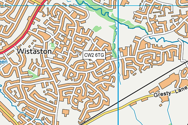 CW2 6TG map - OS VectorMap District (Ordnance Survey)