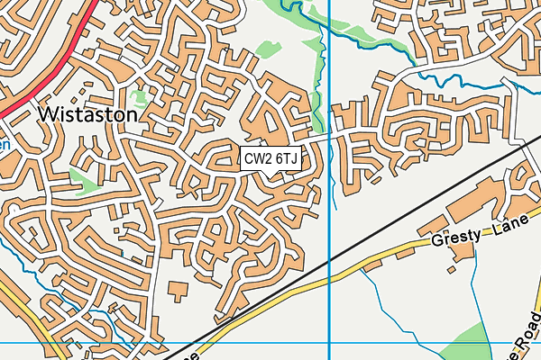 CW2 6TJ map - OS VectorMap District (Ordnance Survey)