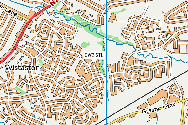 CW2 6TL map - OS VectorMap District (Ordnance Survey)
