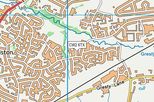 CW2 6TX map - OS VectorMap District (Ordnance Survey)