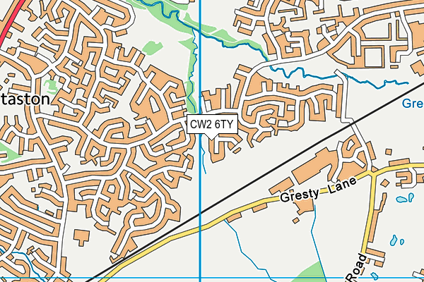 CW2 6TY map - OS VectorMap District (Ordnance Survey)