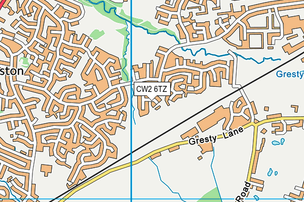 CW2 6TZ map - OS VectorMap District (Ordnance Survey)