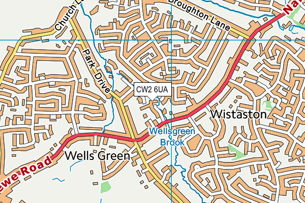 CW2 6UA map - OS VectorMap District (Ordnance Survey)