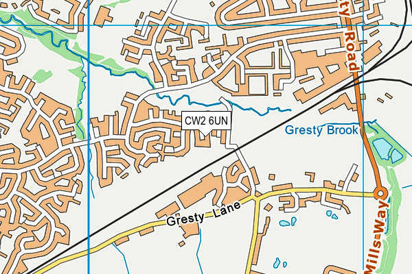 CW2 6UN map - OS VectorMap District (Ordnance Survey)