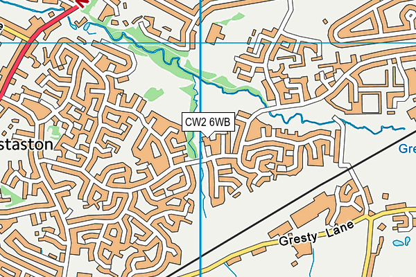 CW2 6WB map - OS VectorMap District (Ordnance Survey)