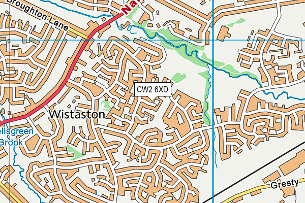 CW2 6XD map - OS VectorMap District (Ordnance Survey)