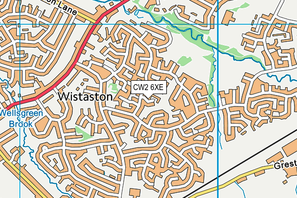 CW2 6XE map - OS VectorMap District (Ordnance Survey)