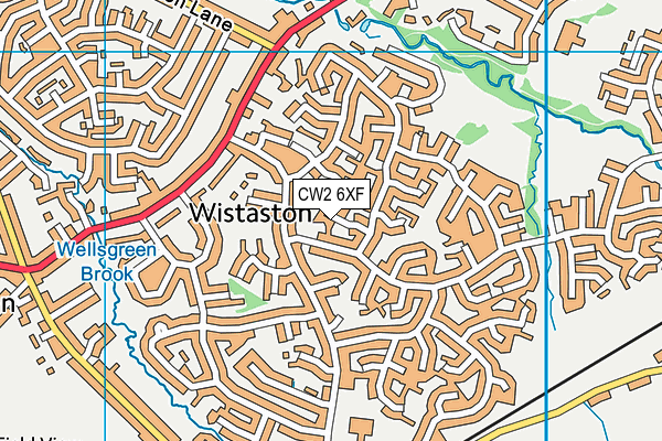 CW2 6XF map - OS VectorMap District (Ordnance Survey)