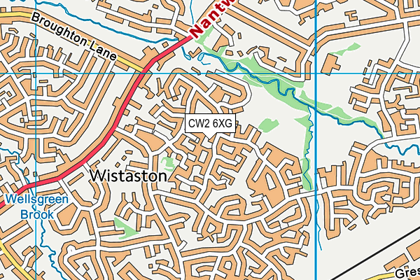 CW2 6XG map - OS VectorMap District (Ordnance Survey)