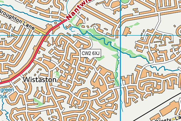 CW2 6XJ map - OS VectorMap District (Ordnance Survey)