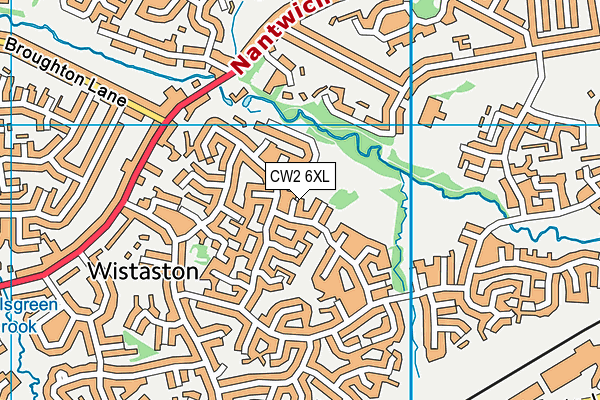 CW2 6XL map - OS VectorMap District (Ordnance Survey)
