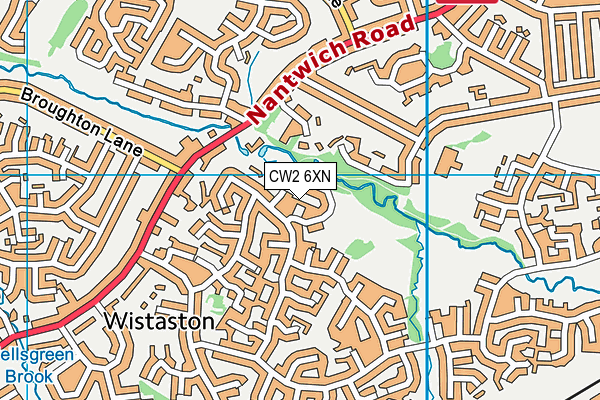 CW2 6XN map - OS VectorMap District (Ordnance Survey)
