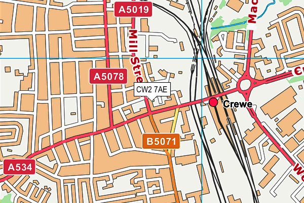 CW2 7AE map - OS VectorMap District (Ordnance Survey)