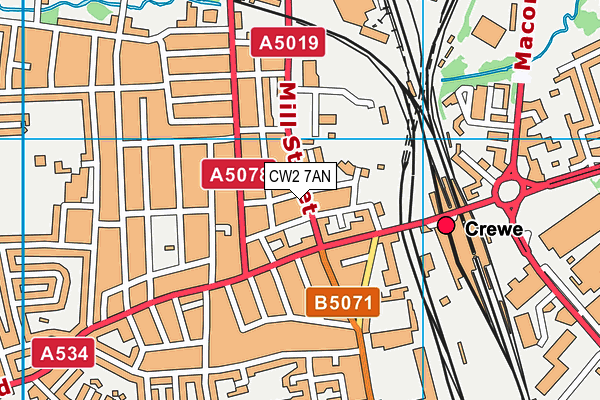 CW2 7AN map - OS VectorMap District (Ordnance Survey)