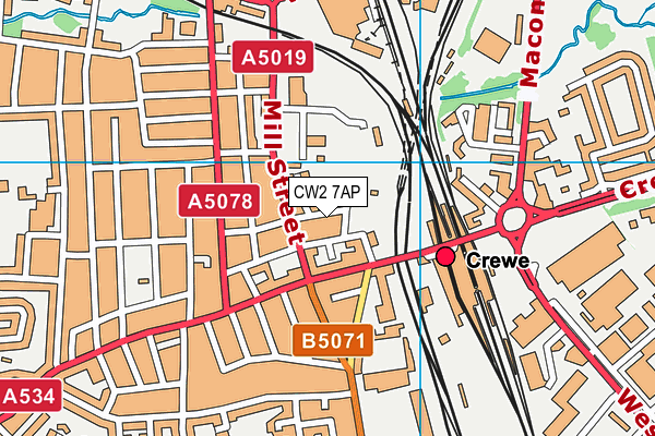 CW2 7AP map - OS VectorMap District (Ordnance Survey)