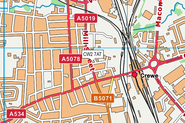 CW2 7AT map - OS VectorMap District (Ordnance Survey)