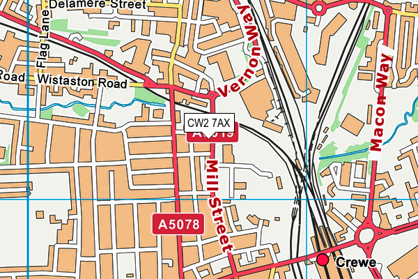 CW2 7AX map - OS VectorMap District (Ordnance Survey)