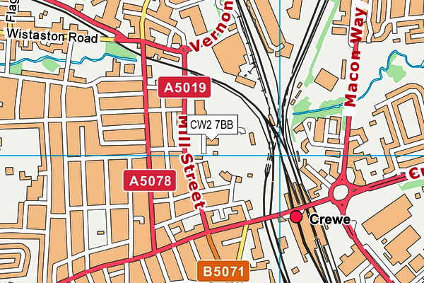 CW2 7BB map - OS VectorMap District (Ordnance Survey)