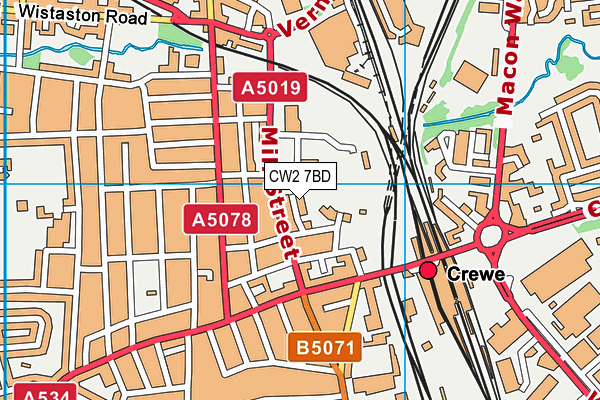 CW2 7BD map - OS VectorMap District (Ordnance Survey)