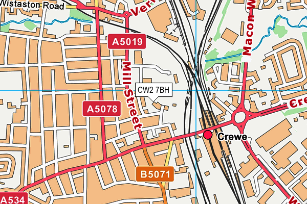 CW2 7BH map - OS VectorMap District (Ordnance Survey)