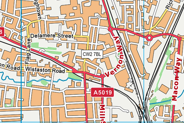 CW2 7BL map - OS VectorMap District (Ordnance Survey)