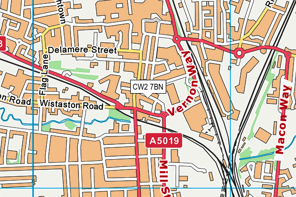 CW2 7BN map - OS VectorMap District (Ordnance Survey)