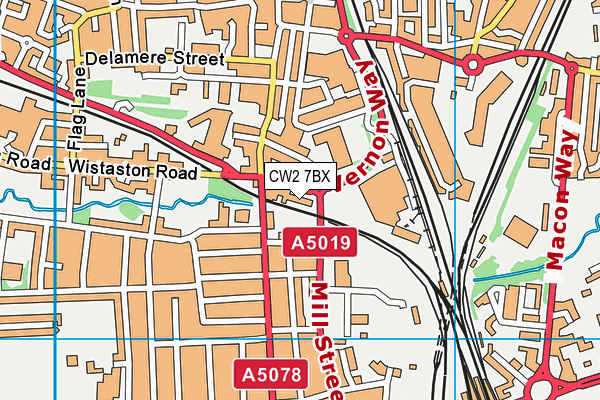 CW2 7BX map - OS VectorMap District (Ordnance Survey)