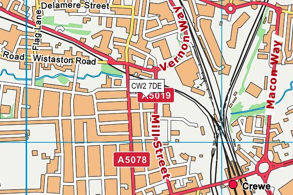 CW2 7DE map - OS VectorMap District (Ordnance Survey)