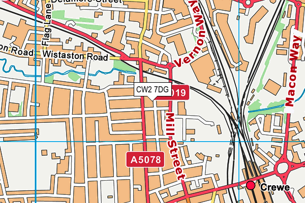 CW2 7DG map - OS VectorMap District (Ordnance Survey)