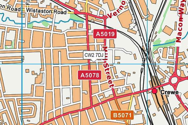 CW2 7DJ map - OS VectorMap District (Ordnance Survey)