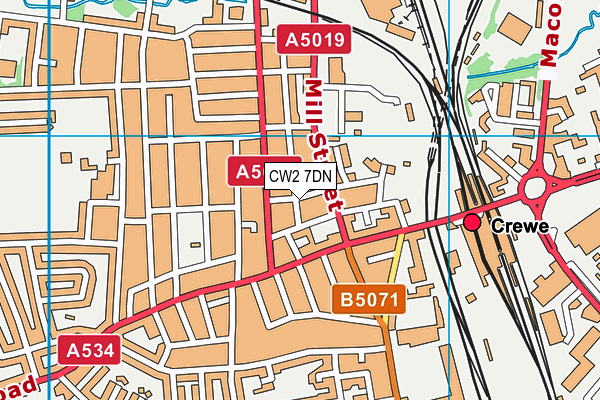 Camm Street Centre map (CW2 7DN) - OS VectorMap District (Ordnance Survey)