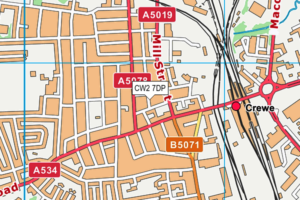 CW2 7DP map - OS VectorMap District (Ordnance Survey)