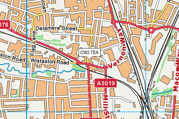 CW2 7EA map - OS VectorMap District (Ordnance Survey)