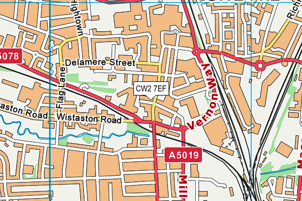 CW2 7EF map - OS VectorMap District (Ordnance Survey)