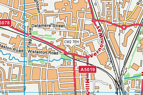 CW2 7EH map - OS VectorMap District (Ordnance Survey)