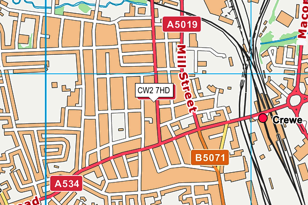 CW2 7HD map - OS VectorMap District (Ordnance Survey)