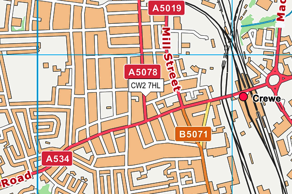 CW2 7HL map - OS VectorMap District (Ordnance Survey)