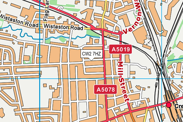 CW2 7HZ map - OS VectorMap District (Ordnance Survey)