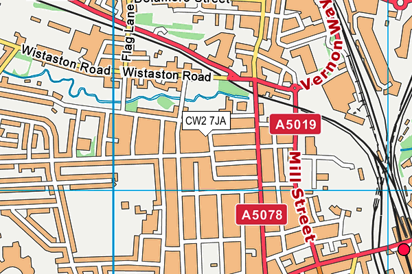 CW2 7JA map - OS VectorMap District (Ordnance Survey)