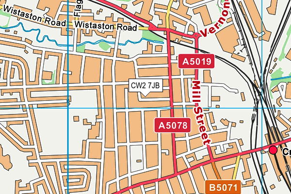 CW2 7JB map - OS VectorMap District (Ordnance Survey)
