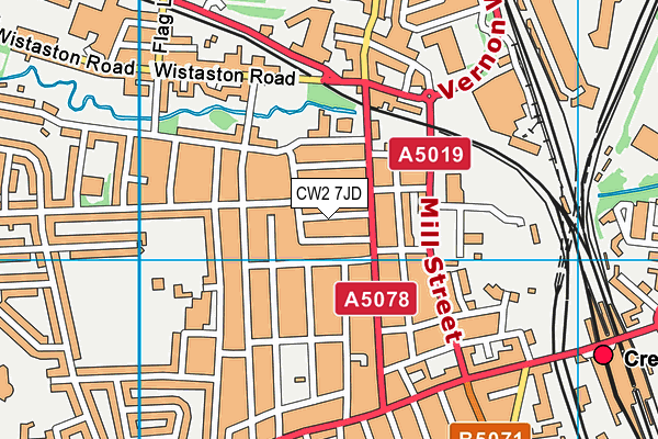 CW2 7JD map - OS VectorMap District (Ordnance Survey)