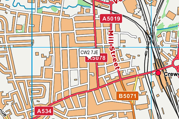 CW2 7JE map - OS VectorMap District (Ordnance Survey)