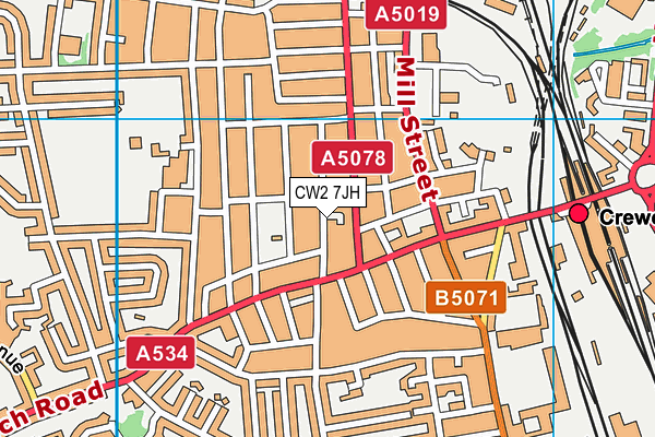 CW2 7JH map - OS VectorMap District (Ordnance Survey)