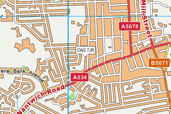 CW2 7JR map - OS VectorMap District (Ordnance Survey)