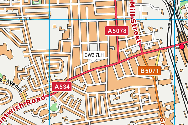 CW2 7LH map - OS VectorMap District (Ordnance Survey)