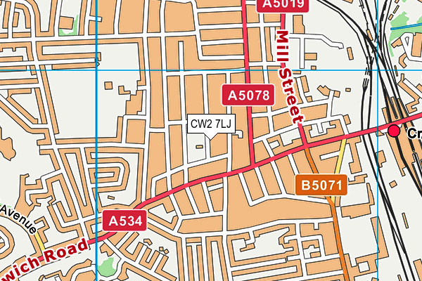 CW2 7LJ map - OS VectorMap District (Ordnance Survey)