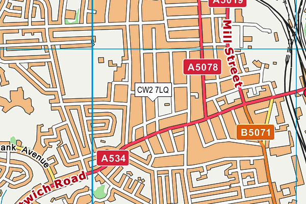 CW2 7LQ map - OS VectorMap District (Ordnance Survey)